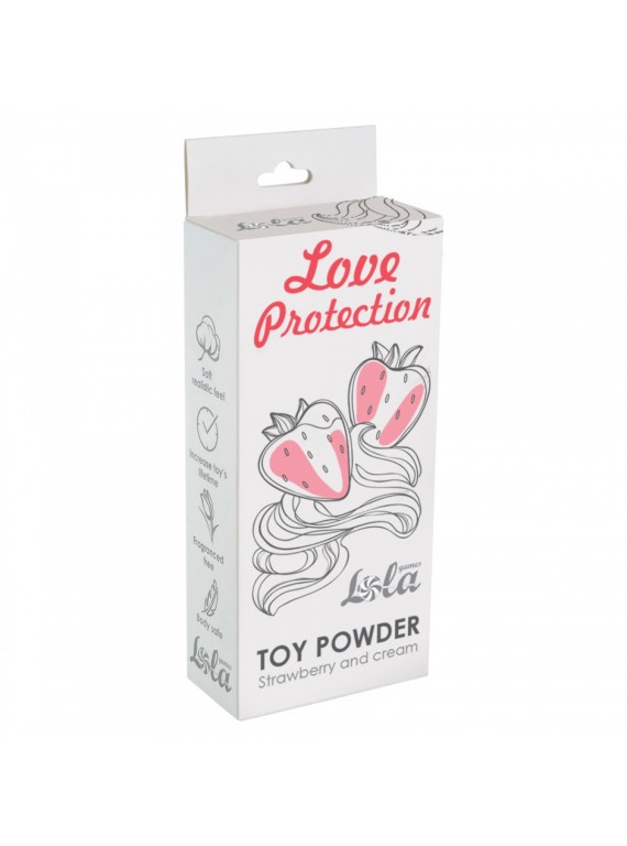 Ароматизированная пудра для игрушек Love Protection Клубника со сливками (30 гр)