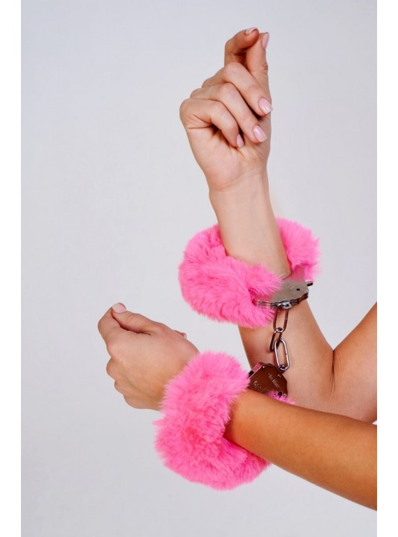 Шикарные наручники с пушистым розовым мехом Be Mine