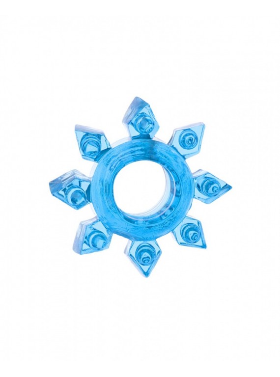 Эрекционное синее кольцо на пенис "Снежинка"