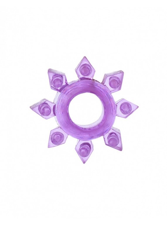 Эрекционное фиолетовое кольцо на пенис "Снежинка"