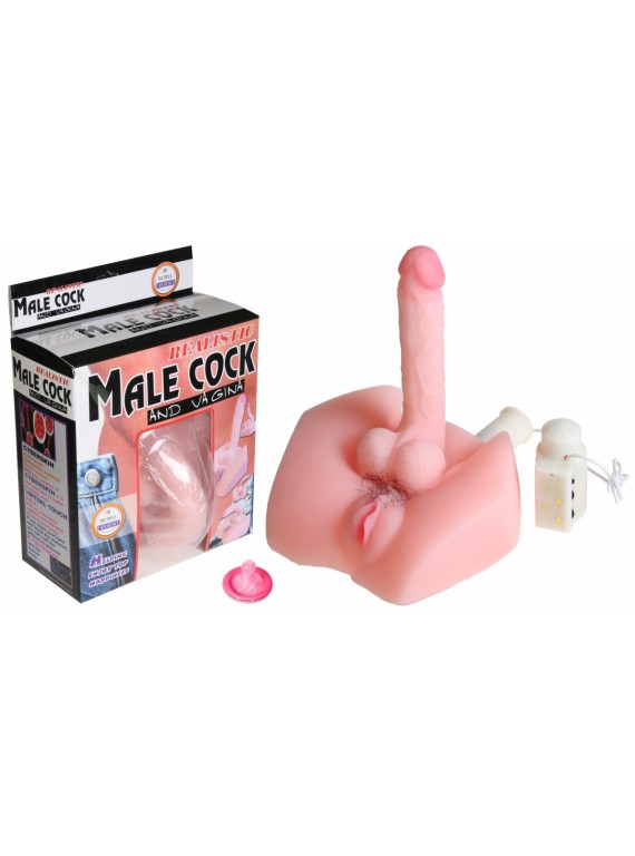 Гнущийся фаллос на подставке с вагиной Male Cock and Vagina