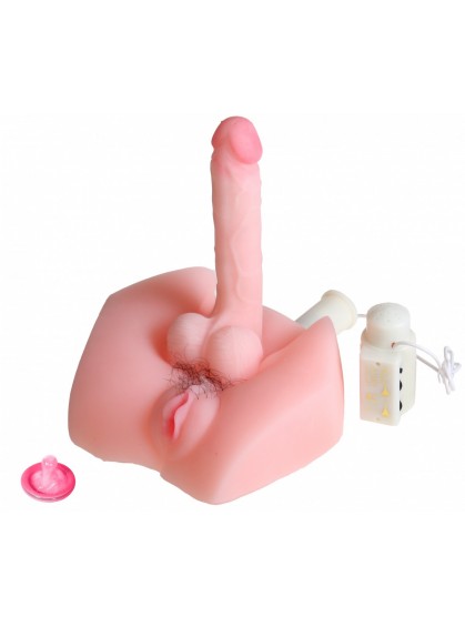 Гнущийся фаллос на подставке с вагиной Male Cock and Vagina