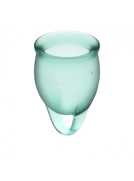 Набор менструальных чаш с хвостиком-петелькой Feel Сonfident Menstrual Cup Dark Green