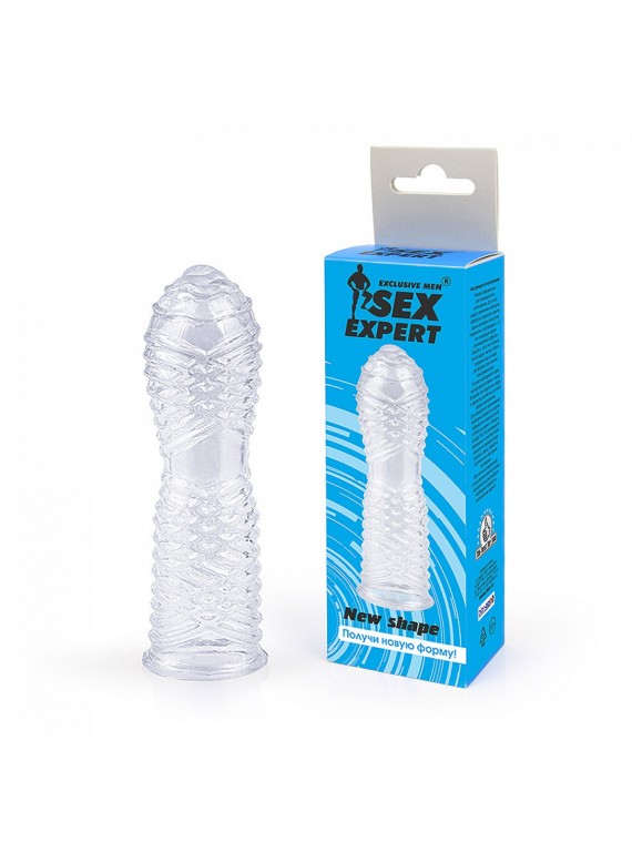 Рельефная стимулирующая насадка на пенис закрытого типа Sex Expert
