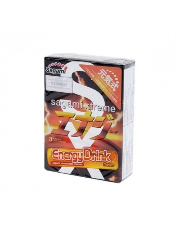 Ультратонкие презервативы со вкусом энергетика Sagami Energy №3 (3 шт.)