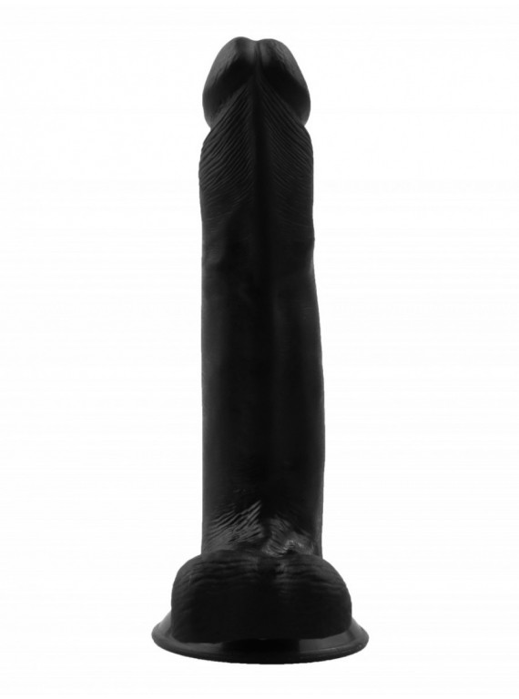 Черный фаллоимитатор на присоске Джага (15 см)