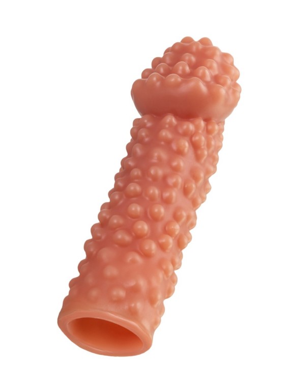 Cтимулирующая насадка на пенис с пупырышками и увеличенной головкой KOKOS L