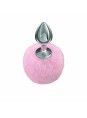 Металлическая анальная пробка с розовым хвостиком Diamond Twinkle Pink