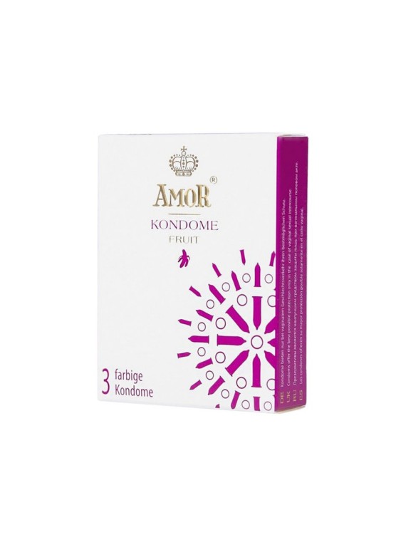Ароматизированные презервативы AMOR FRUIT 18 см (3 шт)