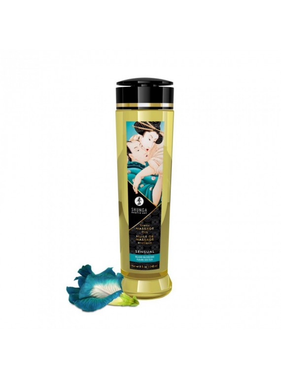 Натуральное возбуждающее массажное масло Shunga SENSUAL с ароматом Остров Цветов (240 мл)