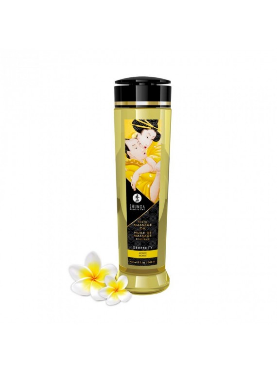 Натуральное возбуждающее массажное масло Shunga SERENITY с ароматом моной (240 мл)