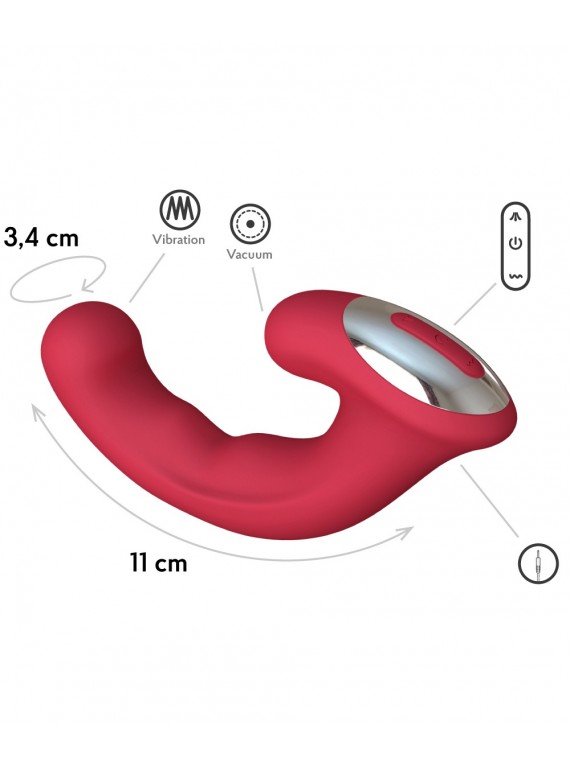 Вакуумный клиторальный стимулятор с вагинальным стимулятором Phoenix (8+10 режимов)