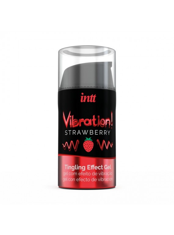 Жидкий вибратор с согревающим эффектом и ароматом клубники Vibration! Strawberry (15 мл)