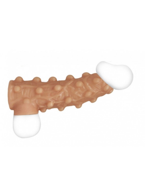 Стимулирующая насадка на пенис с открытой головкой и пупырышками KOKOS (размер M)
