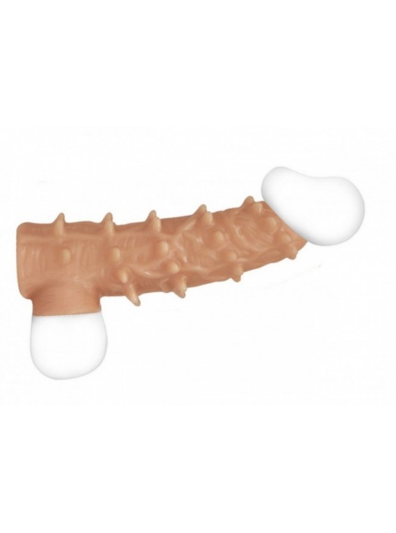 Стимулирующая насадка на пенис с открытой головкой и рельефом KOKOS (размер L)