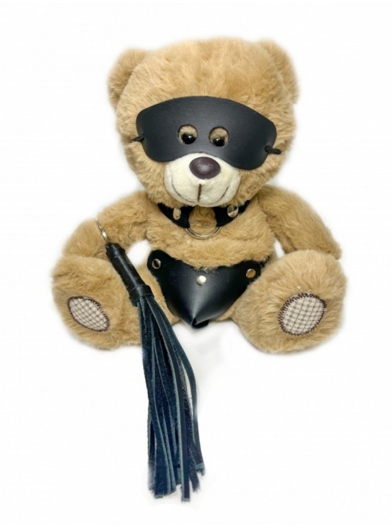 Плюшевый мини-медвежонок мольчик в БДСМ костюме