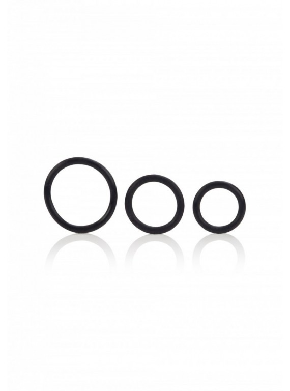 Набор эрекционных колец Black Rubber Ring Set чёрный
