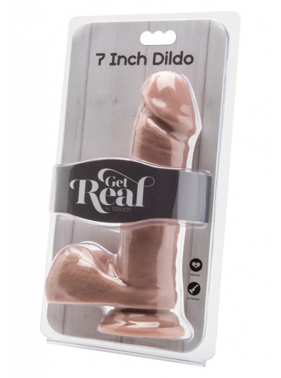Телесный реалистичный фаллоимитатор Dildo 7 inch with Balls