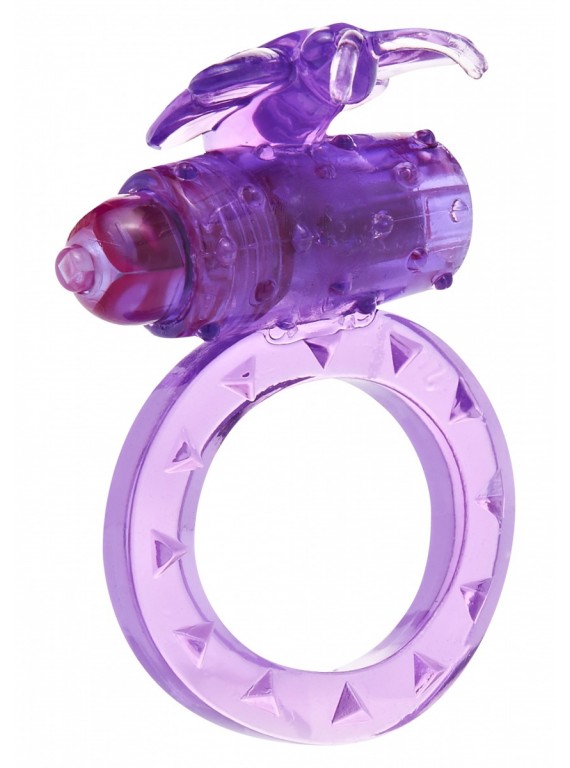 Фиолетовое эластичное вибрирующее кольцо