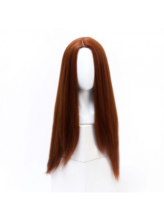 Рыжий парик с длинными волосами, с имитацией кожи (60 см)