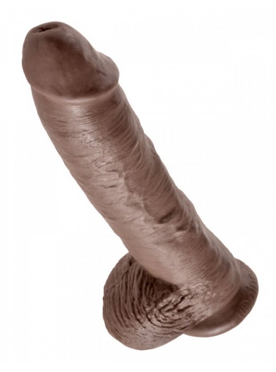 Фаллоимитатор-гигант коричневый King Cock 10 Cock with Balls