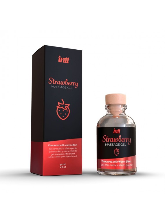 Массажный гель с согревающим эффектом INTT Strawberry (30 мл)