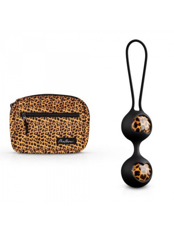 Леопардовые вагинальные шарики с сумочкой Panthra Zane Geisha Balls