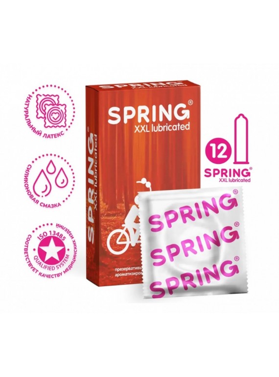 Ароматизированные презервативы увеличенного размера Spring XXL (12 шт)