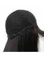Черный парик с длинными волосами и челкой, с имитацией кожи (60 см)