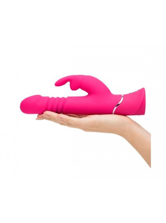 Happy Rabbit Вибратор с клиторальным стимулятором Thrusting Realistic розовый