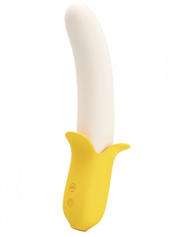 Перезаряжаемый вибратор-банан с поступательными движениями Banana Geek (3+7 режимов)