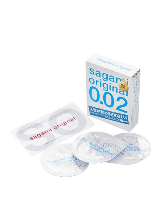 Полиуретановые презервативы SAGAMI Original 0,02 Extra Lub (3 шт)