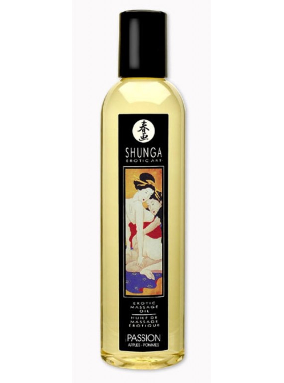 Возбуждающее масло для массажа Shunga Passion с ароматом яблока (250 мл)