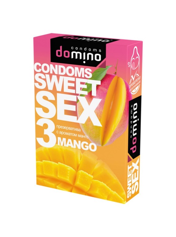 Гладкие презервативы Luxe DOMINO SWEETSEX со вкусом манго (3 шт)