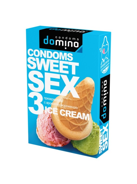 Гладкие презервативы Luxe DOMINO SWEETSEX со вкусом мороженого (3 шт)