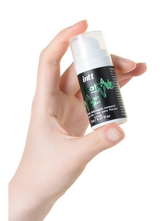 Жидкий массажный гель INTT VIBRATION Mint с эффектом вибрации и ароматом мяты (17 мл)