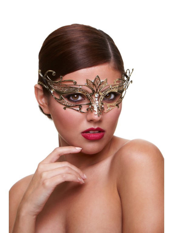 Золотая карнавальная маска со стразами Masq Private Affair