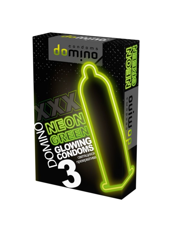 Латексные неоновые презервативы Luxe DOMINO NEON (3 шт)
