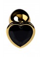 Малая золотая втулка с кристаллом в виде сердца цвета турмалин Toyfa