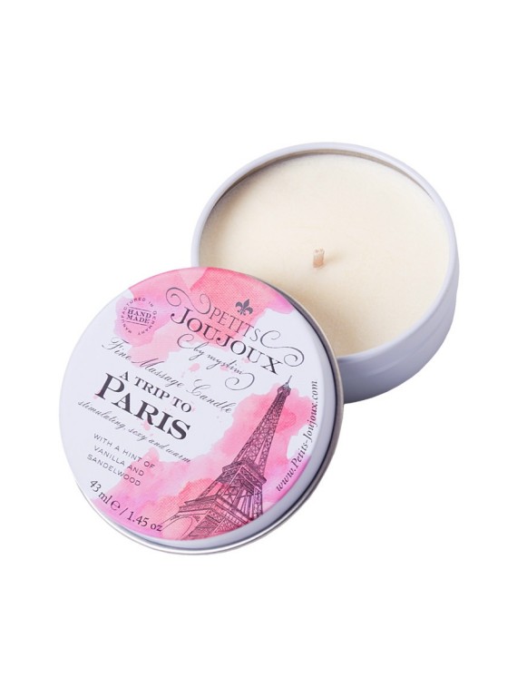 Массажная свеча Petits JouJoux Mini Paris с ароматом ванили и сандалового дерева (43 мл)
