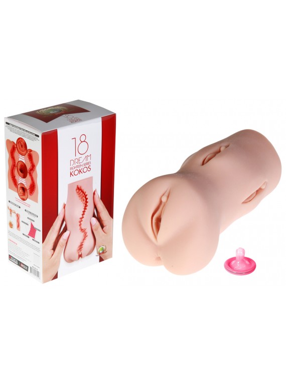 Мастурбатор-вагина с анатомическими изгибами и рельефом 18 DREAM (вторая кожа)