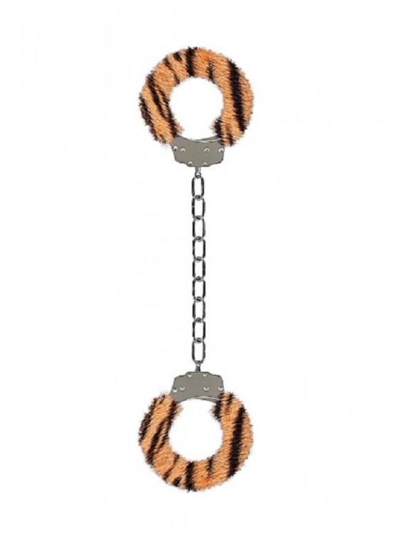 Металлические наножники с тигровой меховой обивкой для щиколоток Furry Ankle Cuffs