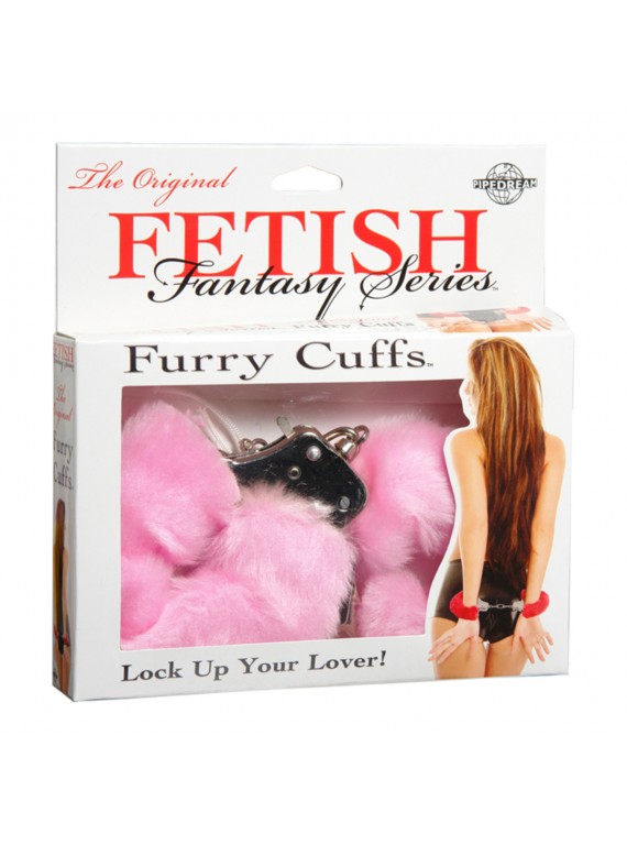 Металлические наручники с розовым мехом Furry Cuffs