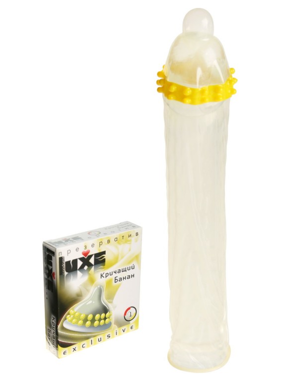 Презерватив LUXE "Кричащий банан" с двойными пупырышками