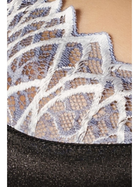 Прозрачный комплект с атласными вставками и вышивкой на груди Carole LXL