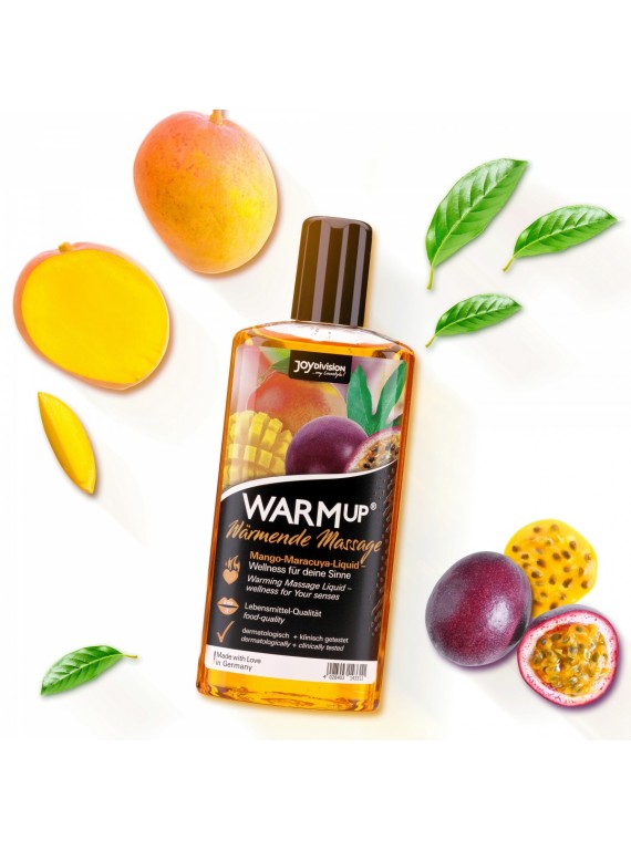 Разогревающее съедобное массажное масло со вкусом манго и маракуйи WARM UP (150 мл)
