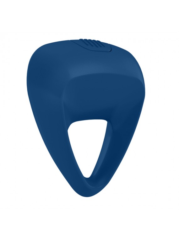 Синее треугольное эрекционное кольцо на пенис OVO с вибрацией