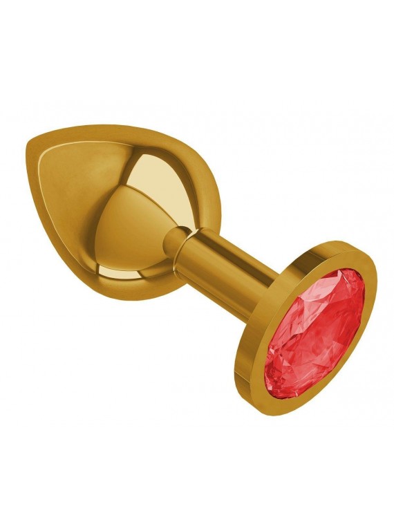 Средняя золотая пробочка с красным круглым кристаллом