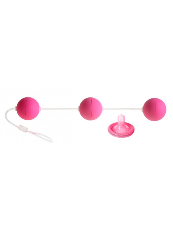 Трехрядные анальные шарики розовые Funny Five