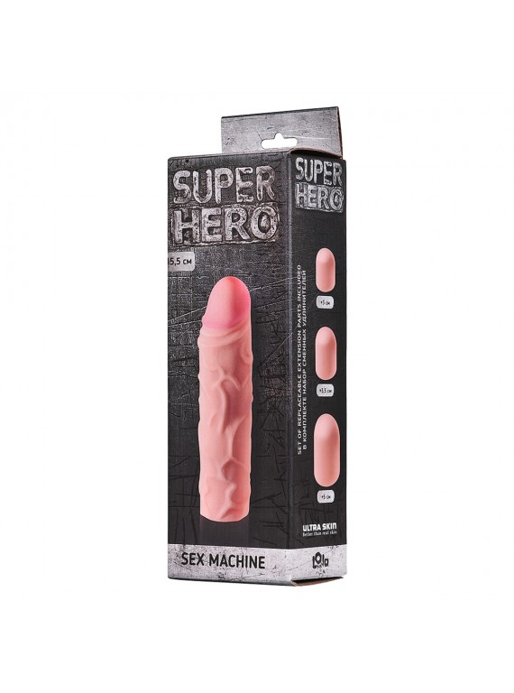 Удлиняющая и расширяющая насадка на пенис Sex Machine (вторая кожа)